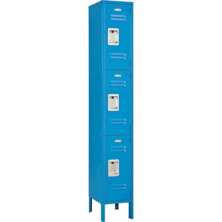 Global Industrial Louvered Door Locker, 12 in W, 15 in D, 78 in H, Blue 493423BL